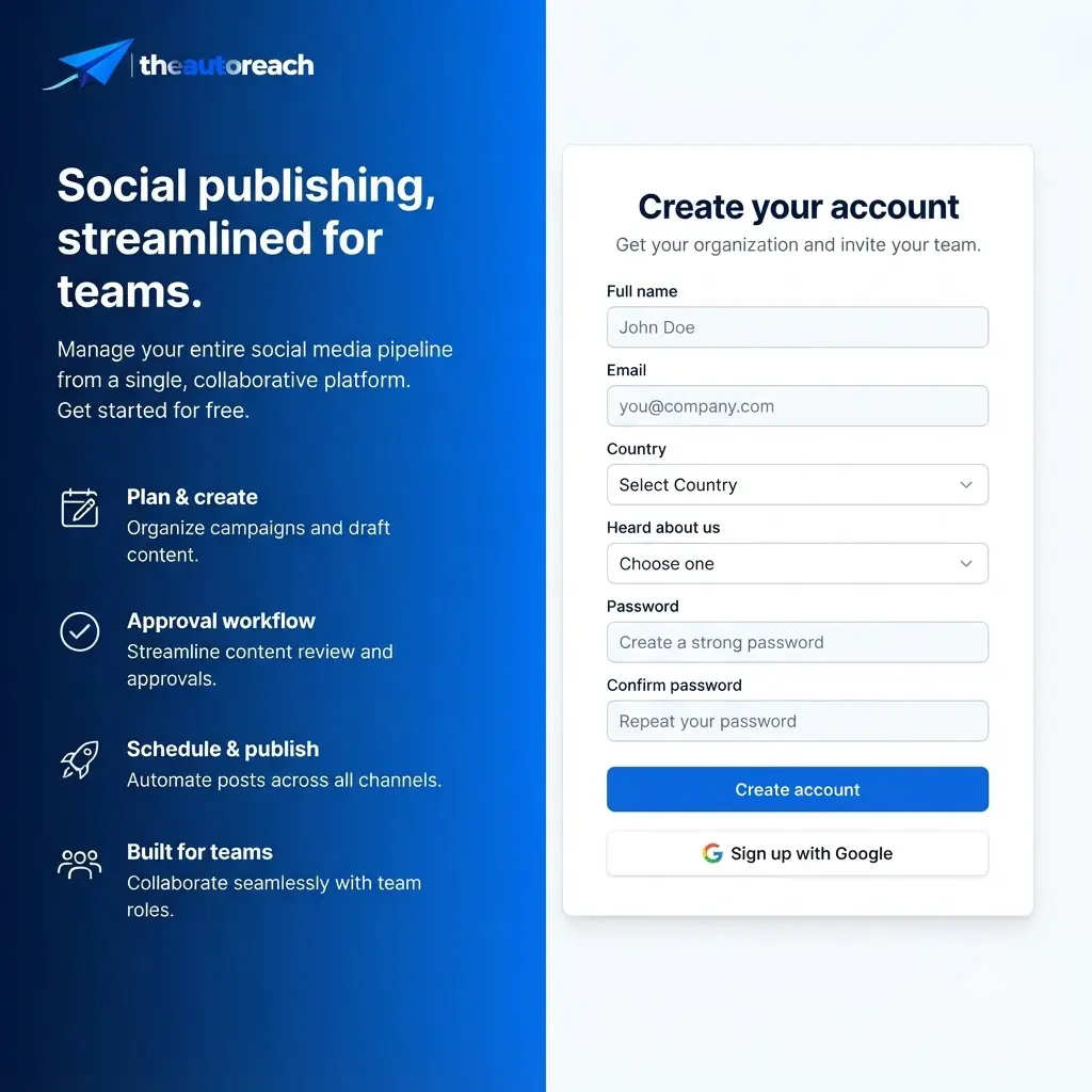 Signup UI placeholder